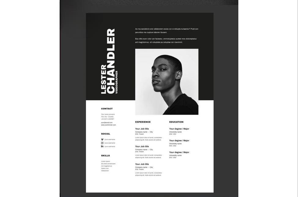 Mẫu CV tiếng Anh tương phản