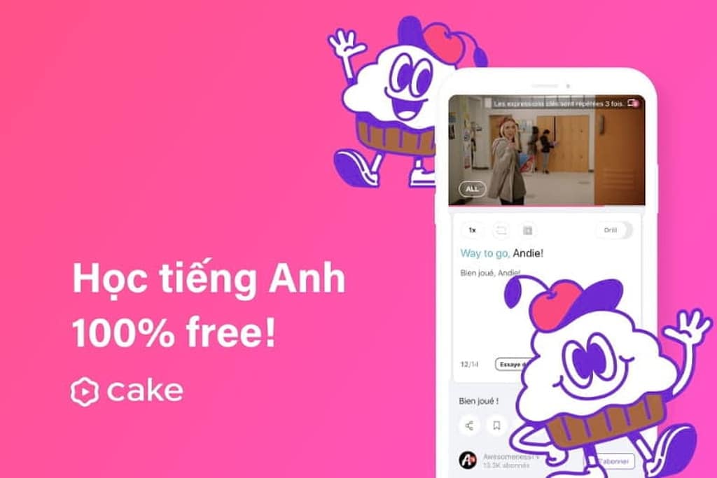 App học tiếng anh Cake