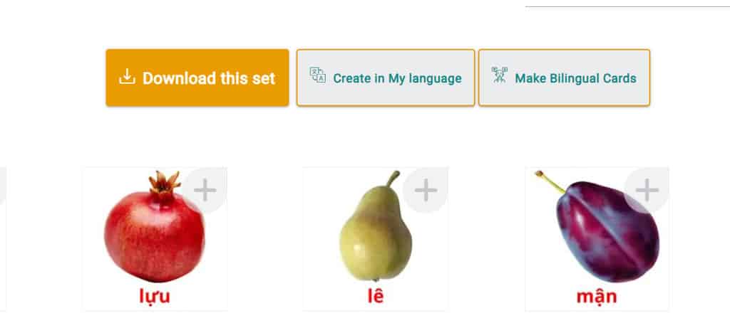 download flashcard ve cac loai trai cay buoc 1
