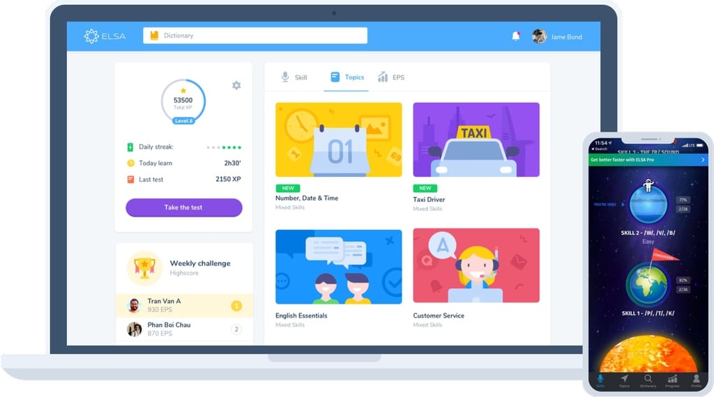 Elsa Speak có hệ thống bài học đa dạng