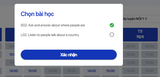 Cách đặt lịch học trên NativeX