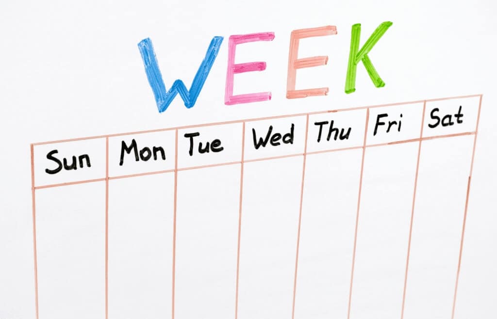 từ vựng liên quan ngày trong tuần