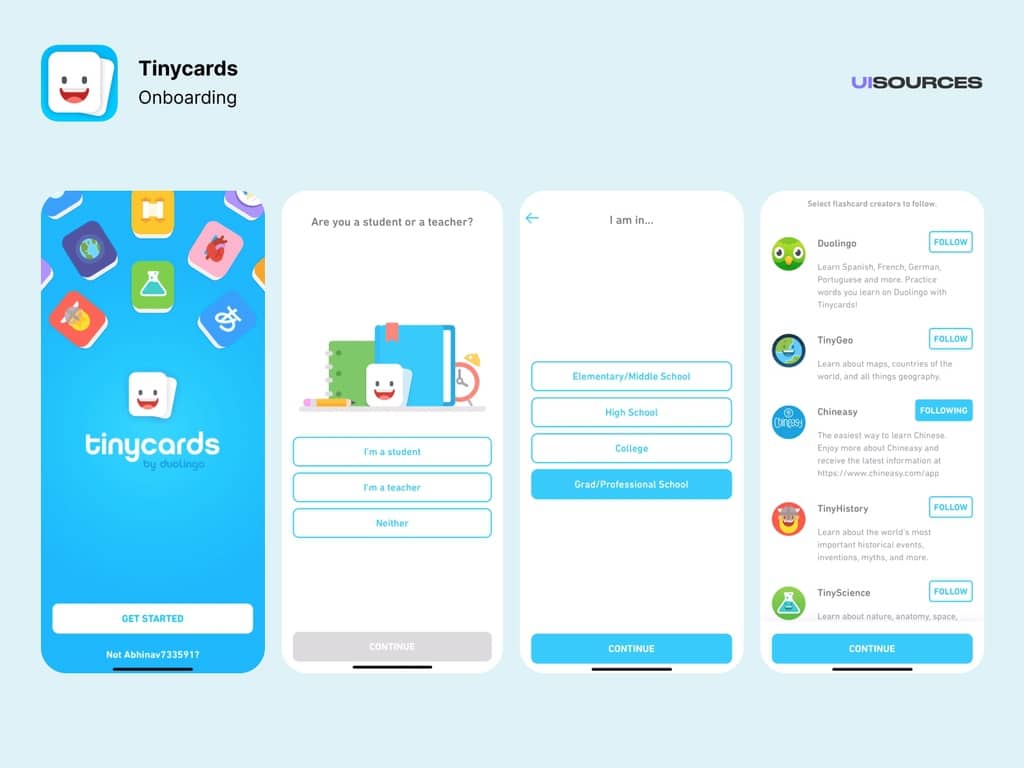 Ứng dụng flashcard tiếng anh Tinycards by duolingo