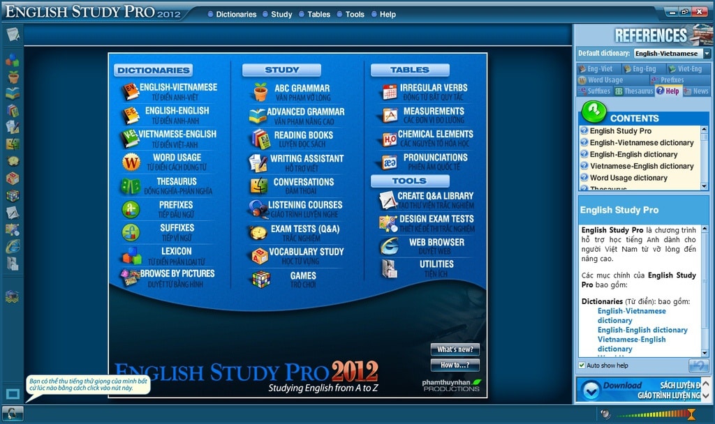 Ứng dụng học tiếng anh trên máy tính English Study Pro