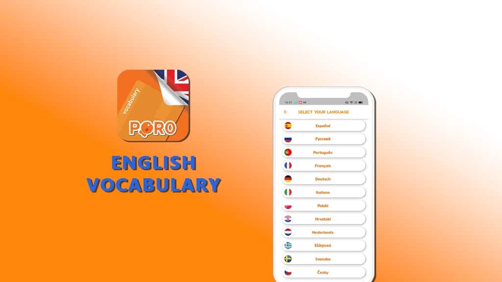 Ứng dụng học từ vựng tiếng anh Poro English