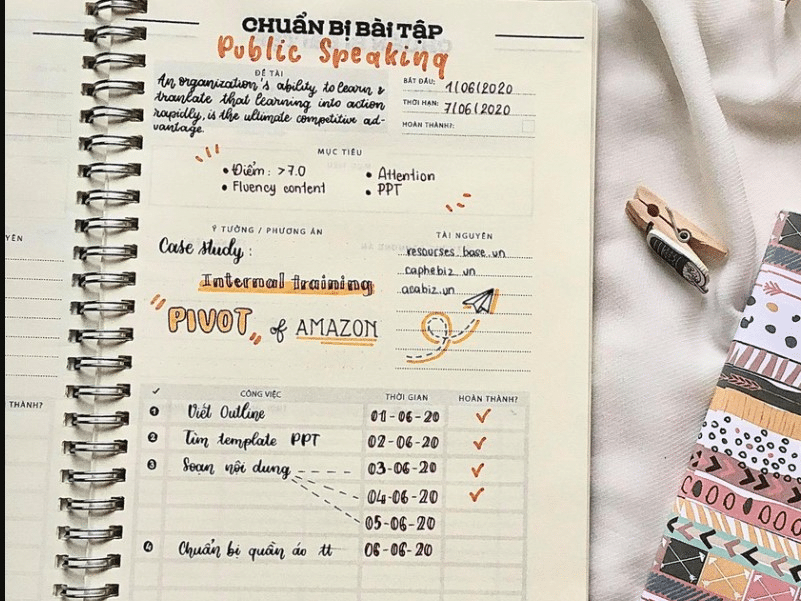 Những cách trang trí sổ tay tiếng Anh độc đáo, ấn tượng