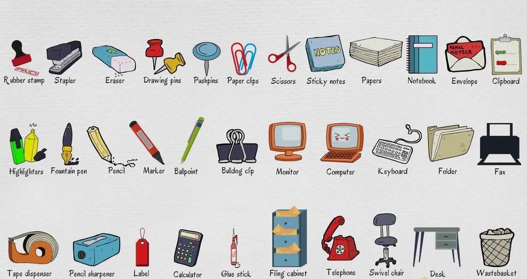 Từ vựng tiếng Anh về dụng vụ học tập