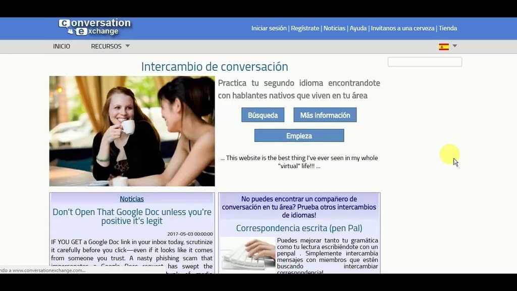 Web luyên nói tiếng anh ConversationExchange