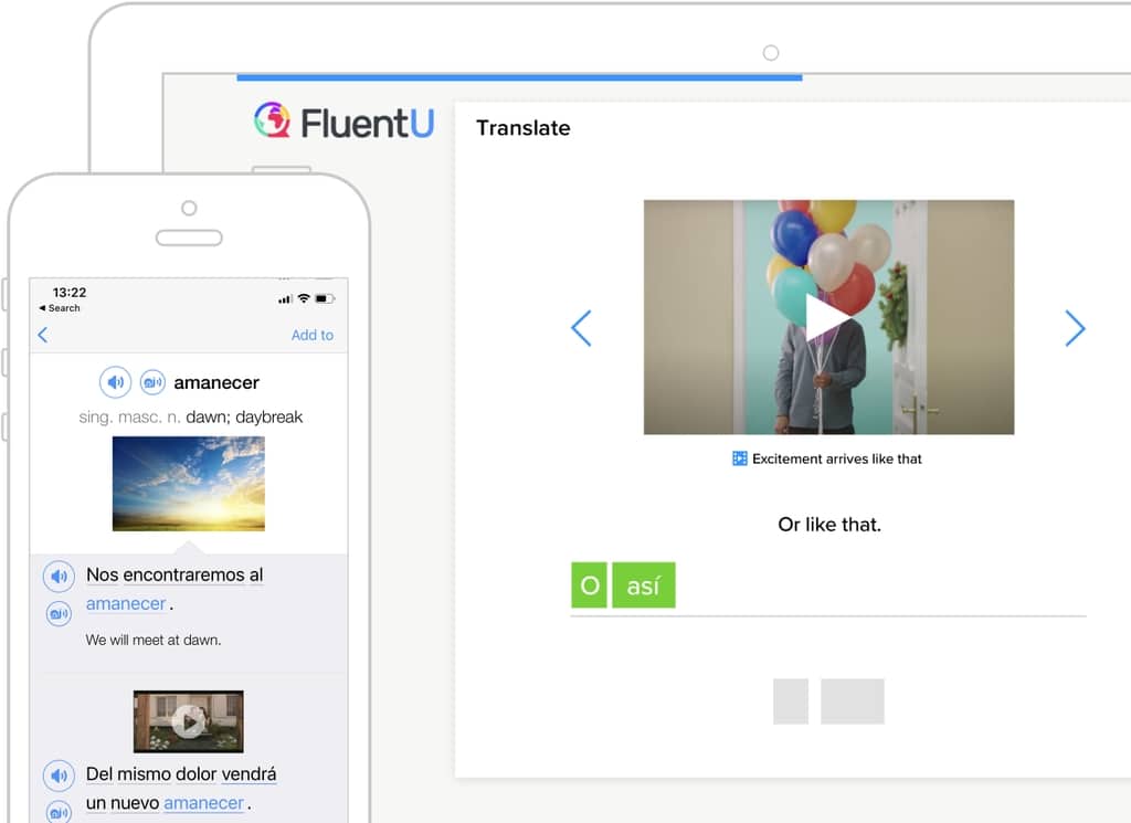 Web luyện nói tiếng anh FluentU