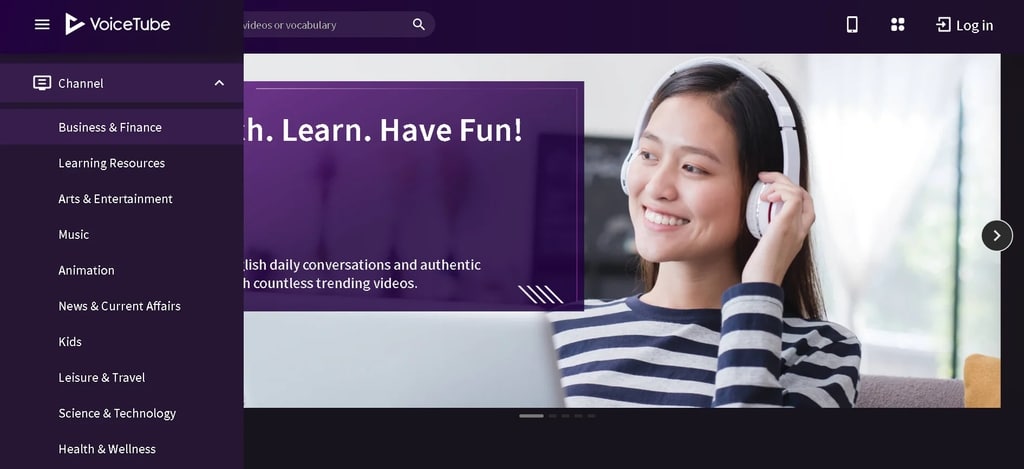 App học tiếng anh Voicetube