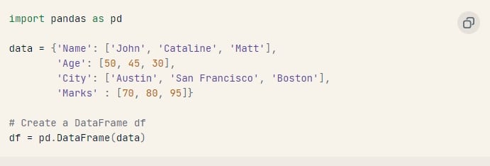 Cách tạo một DataFrame