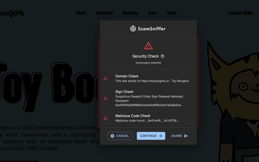 Giải pháp khắc phục của Scam Sniffer