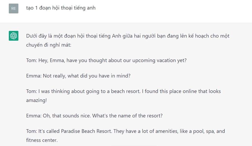 Giao tiếp với chatbot