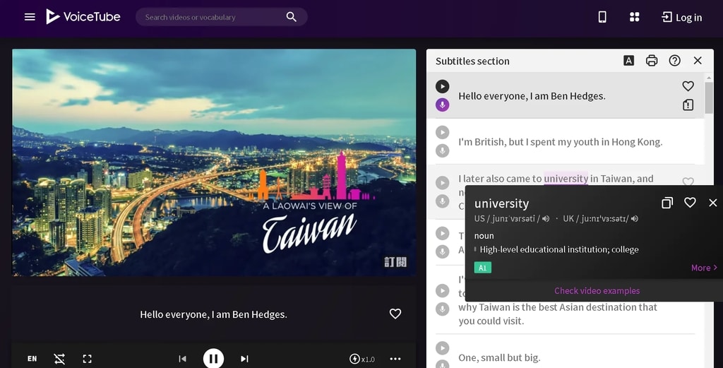 Luyện nghe qua Voicetube
