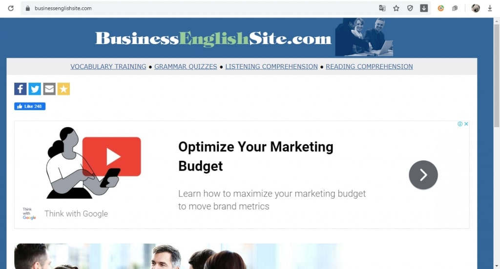 Website học tiếng anh Business English Site