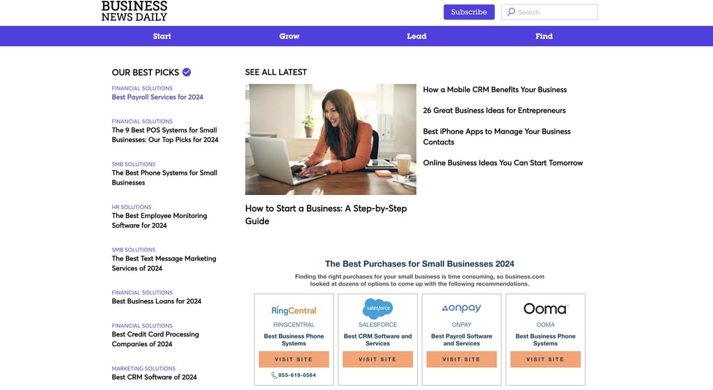 Website học tiếng anh Business News Daily