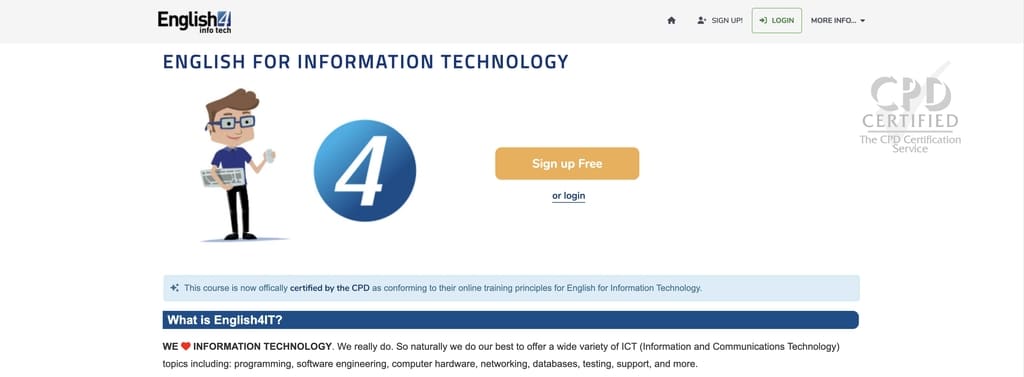 Website học tiếng anh chuyên ngành CNTT English4it