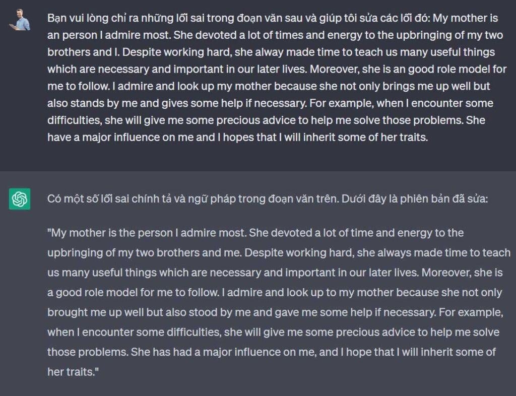Yêu cầu ChatGPT đánh giá