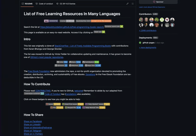 Free Programming Cheat Sheets