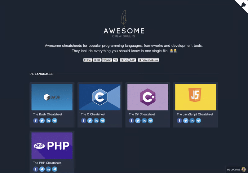 Awesome Cheat Sheets